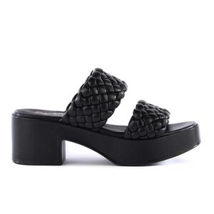 Seychelles Novelty Platform Sandal Black Leather Women's 6